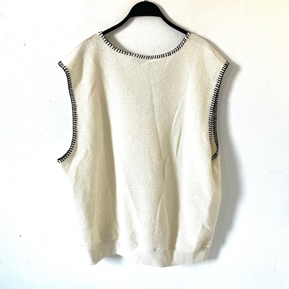 Zara man ecru contrast trim vest - Picture 6 of 9